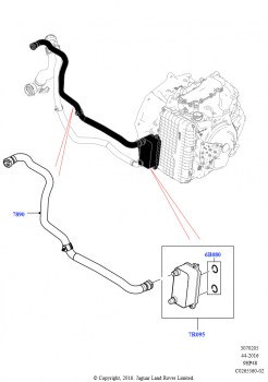 Системы охлаждения коробки передач (2.0L I4 DSL HIGH DOHC AJ200, 9-ступенчат.автоматич. AWD, Сборочный завод Хэйлвуд, 2,0 л I4 DSL MID DOHC AJ200, 9-ступенчат.автоматич. AWD, Сборо